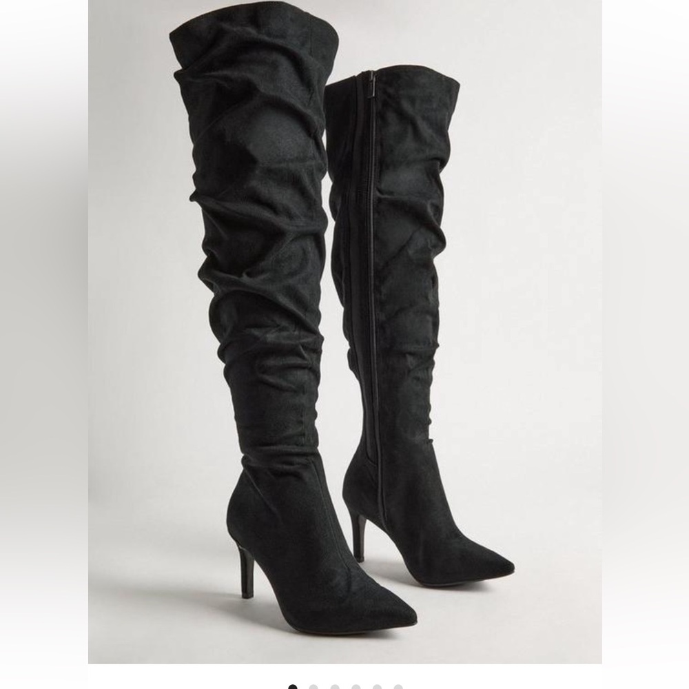 Over the knee suede boots
